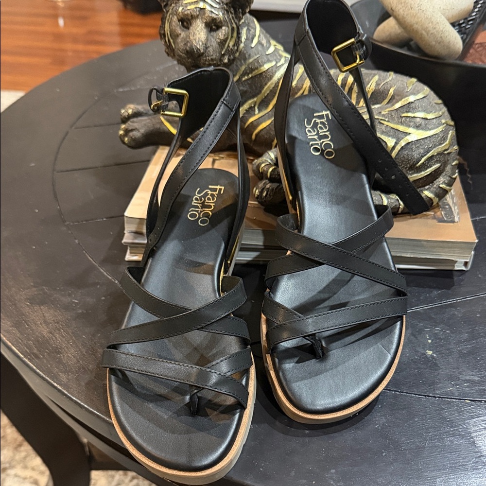 Franco Sarto Black Strappy Sandals